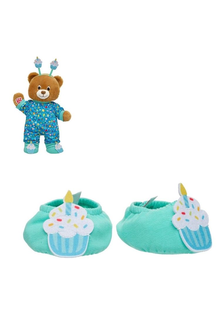 Pantuflas Build a Bear diseno cupcake colorido