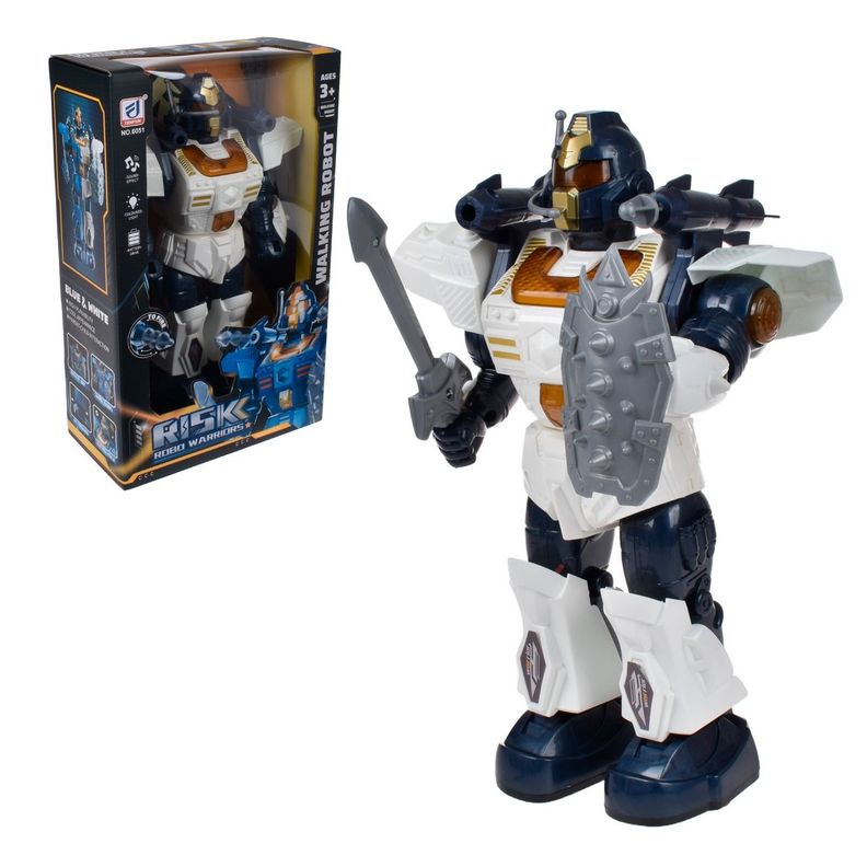 ROBOT QUE CAMINA CON LUCES Y SONIDO - BLANCO-0