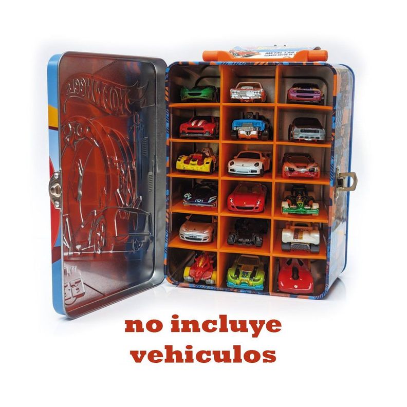 CAJA METALICA PORTAUTOS HOTWHEELS DISEÑO D-1