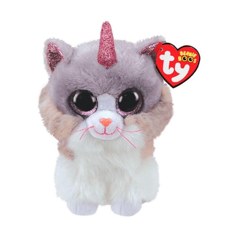 Ty Beanie Boos Asher Gato Unicornio-0