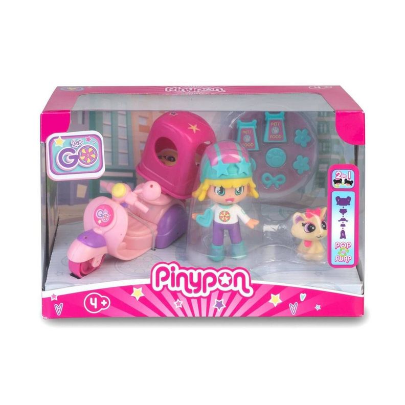 MUÑECA DE 8 CM CON VEHICULO VAMOS DE PINYPON - MOTONETA-5