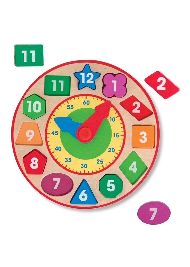 RELOJ CON FIGURAS DE ENCAJE DE MADERA MELISSA AND DOUG