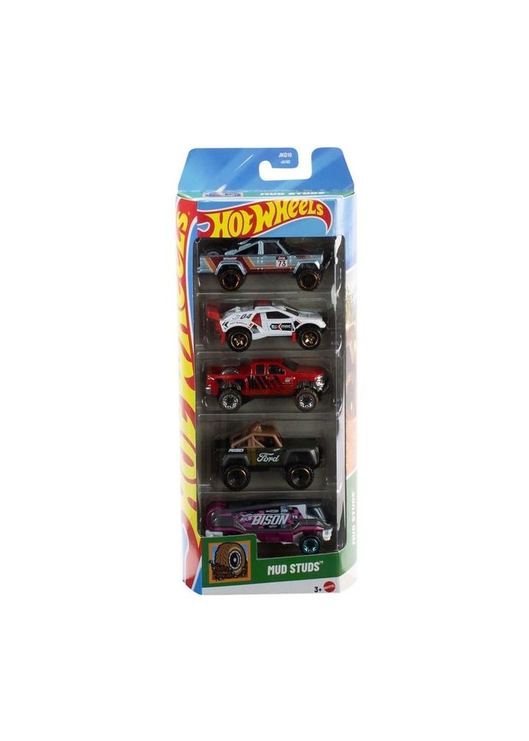 PACK 5 AUTOS BASICOS HOTWHEELS - MUD STUDS