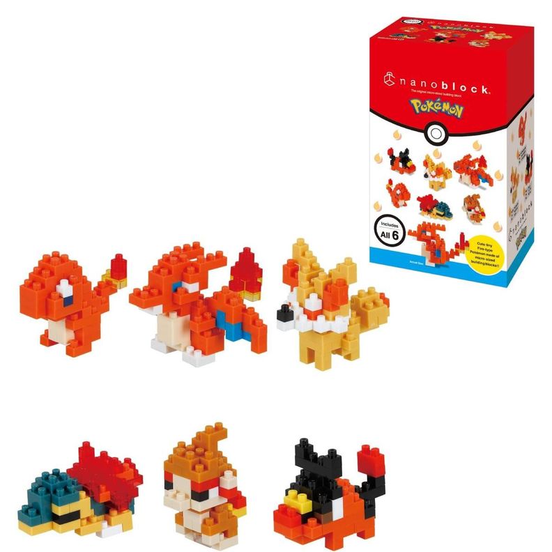 SET 6 FIGURAS NANOBLOCK MININANO POKEMON BANDAI - TIPO FUEGO-0