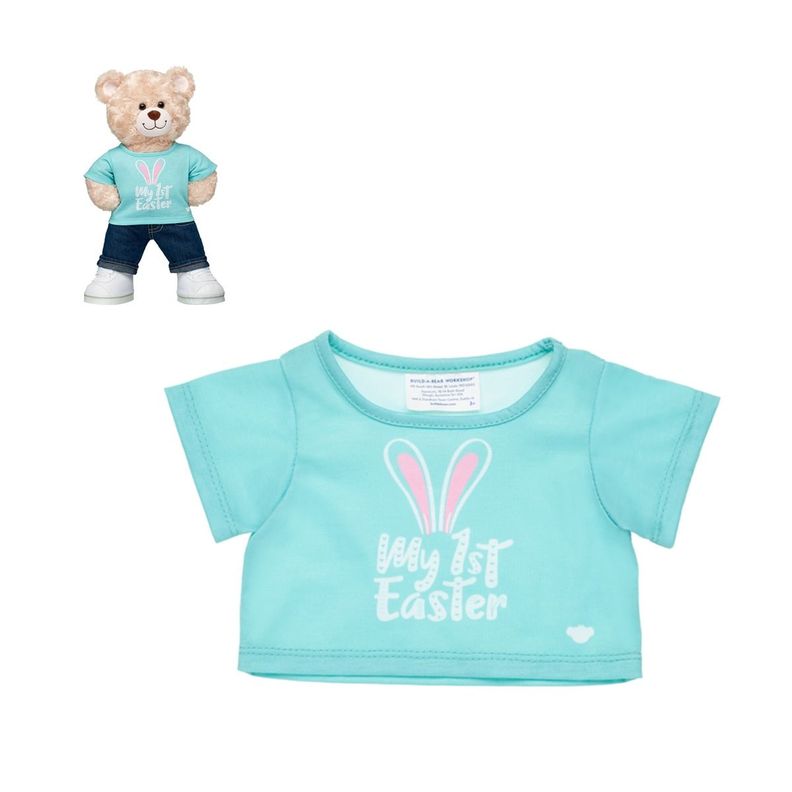 Polera Build A Bear clasica My 1st Easter celeste