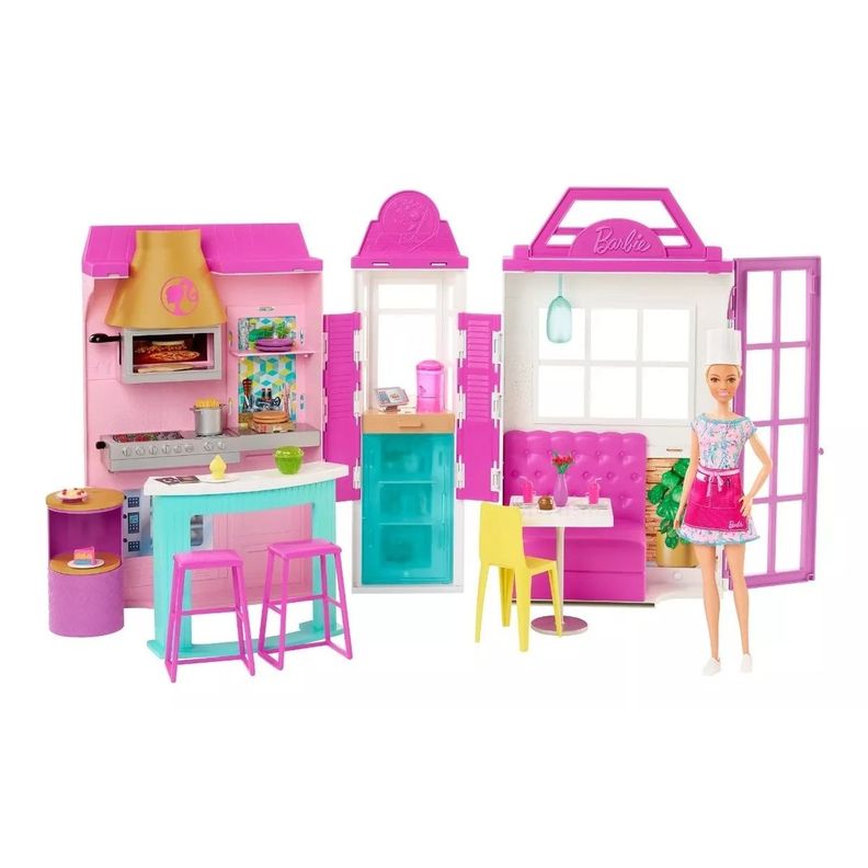 Barbie Estate Restaurante Con Muñeca Mattel-4