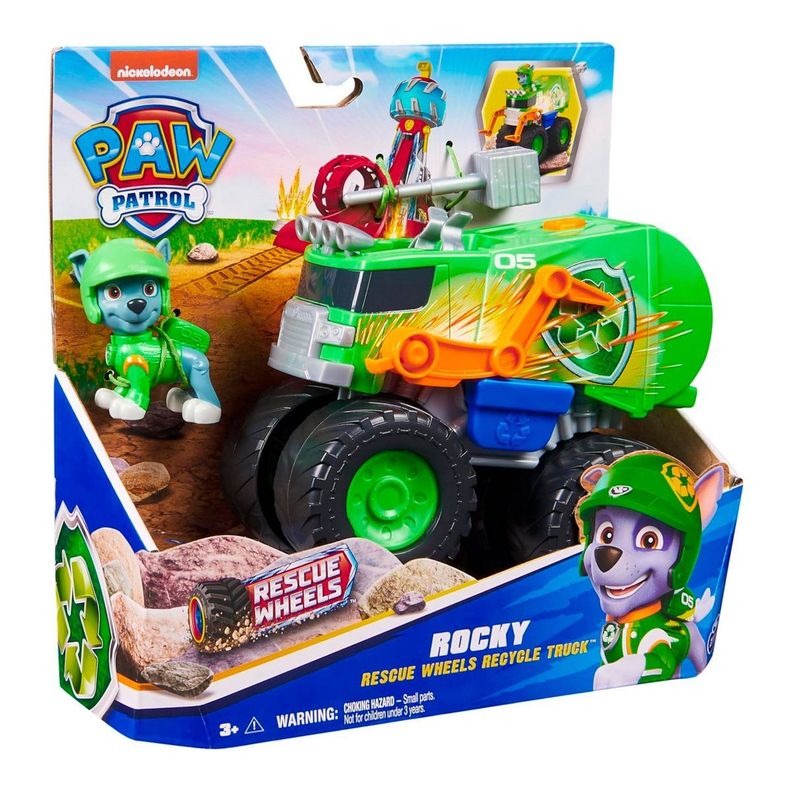 PAW PATROL VEHICULO  - ROCKY RESCUE WHEELS RECYCLE TRUCK-1