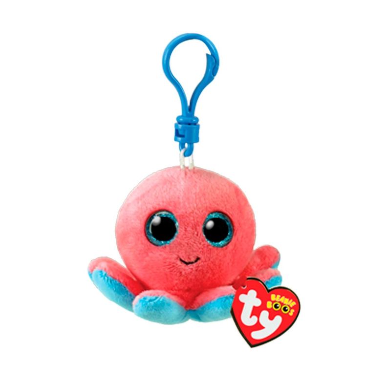TY BEANIE BABIES SHELDON PULPO CORAL CLIP-0