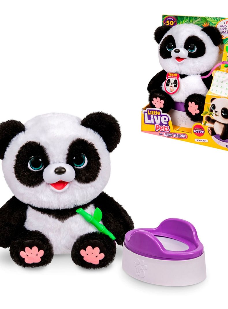 Little Live Pets Mi Bebé Panda – Peluche Interactivo Con Más De 50 Sonidos | Come Bambú Y Va Al Baño | Regalo Para Niños