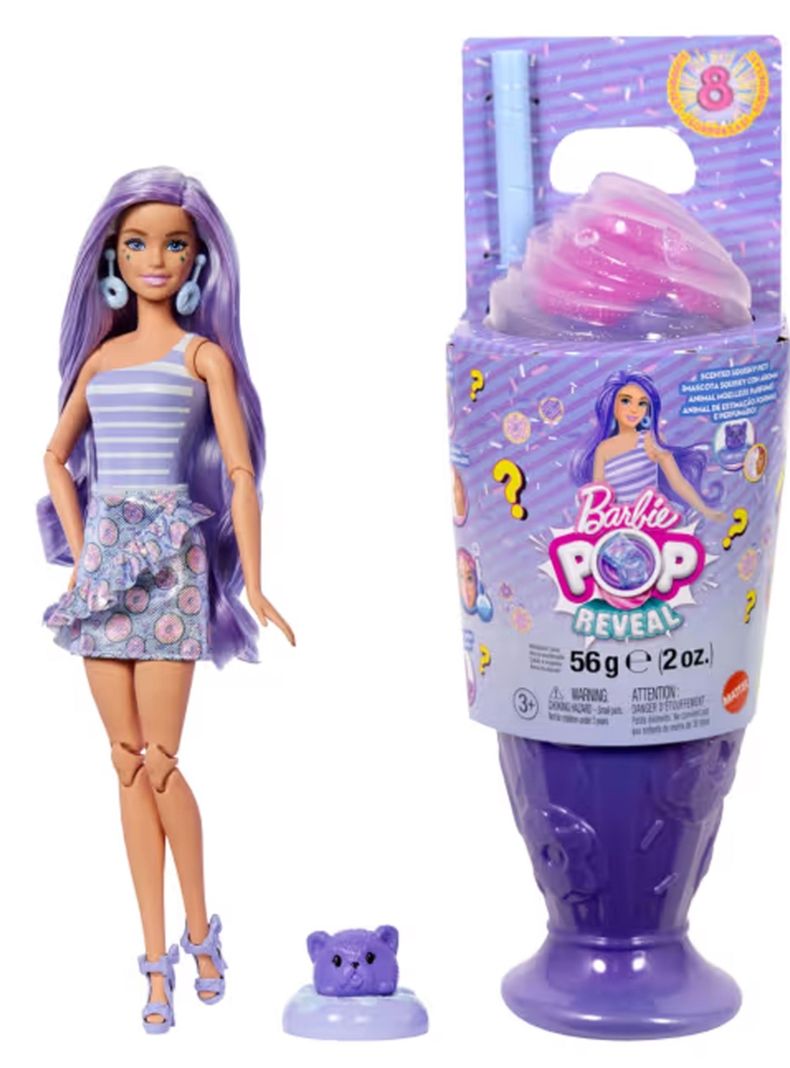 Barbie pop reveal muneca dulces sorpresas - morado