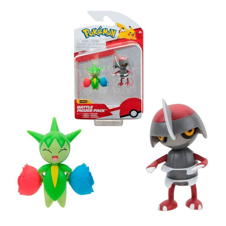 SET 2 FIGURAS POKEMON - ROSELIA Y PAWNIARD-0