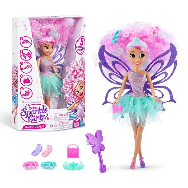 MUÑECA PEINADO SOÑADO SPARKLE GIRLZ - PELO ROSA-1