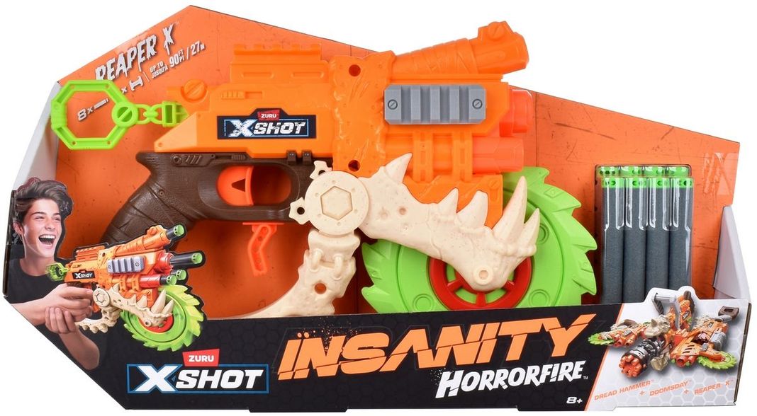 LANZA DARDOS HORROR FIRE REAPER-X CON 8 DARDOS X-SHOT-3