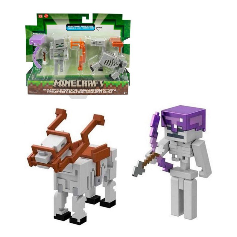 MINECRAFT FIGURA 8CM CON CRAFTING - CABALLO ESQUELETO TRAMPA-0