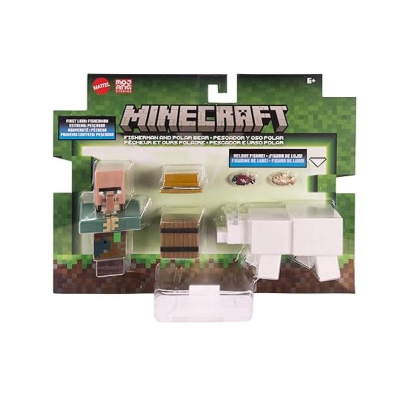 MINECRAFT  8CM CON CRAFTING 2-PACK - PESCADOR Y OSO POLAR-2