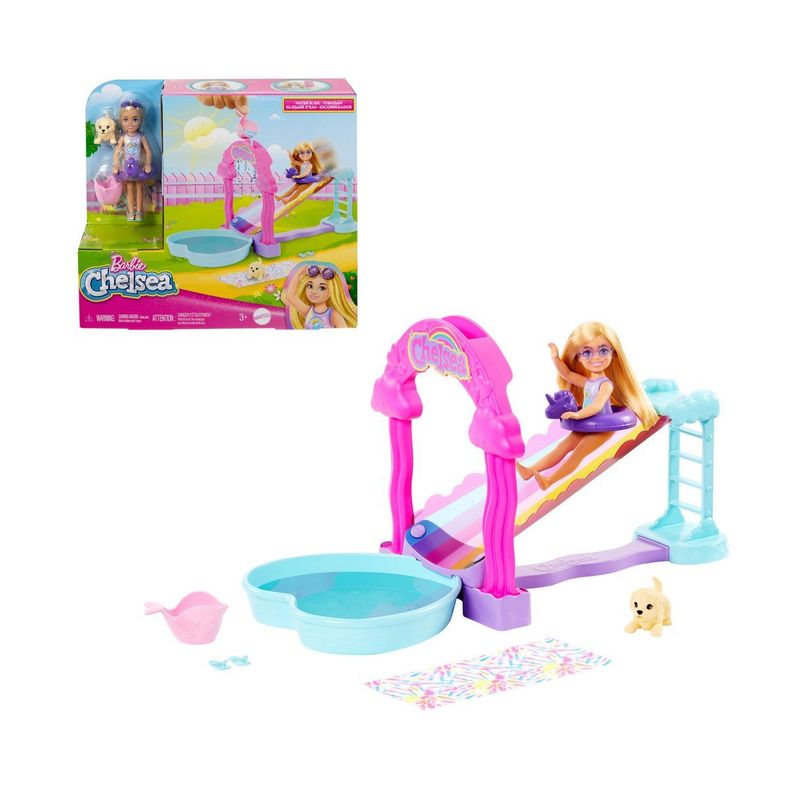 BARBIE SET DE JUEGO CHELSEA RESBALADILLA DE AGUA-0