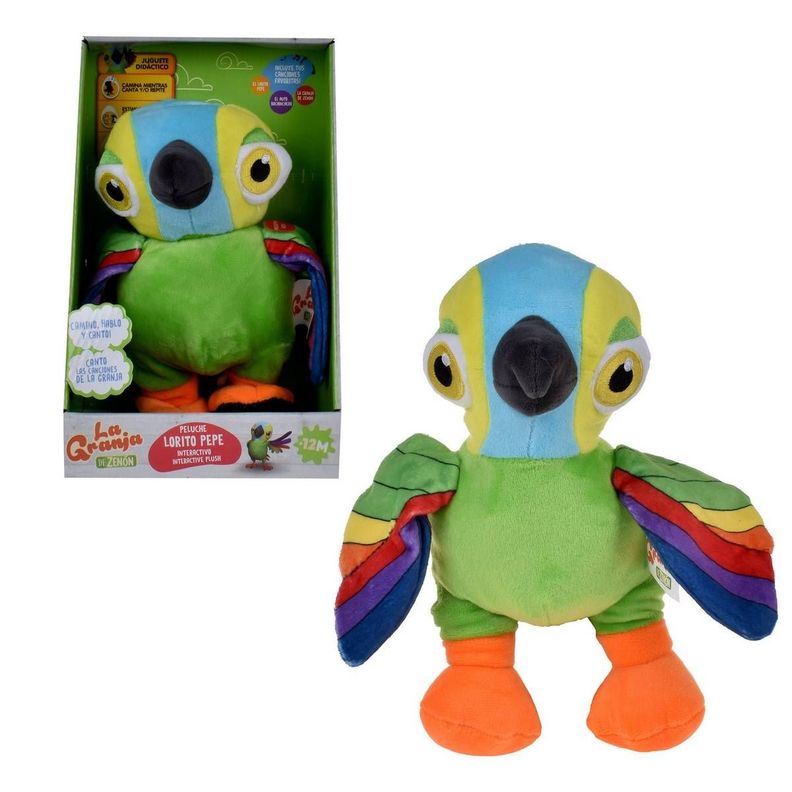 Peluche Lorito Pepe Baila Canta Y Habla La Granja De Zenon-0