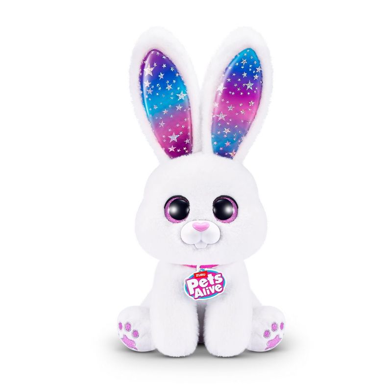 PELUCHE CONEJO EN SOMBRERO DE COPA PETS ALIVE ZURU - BLANCO-1