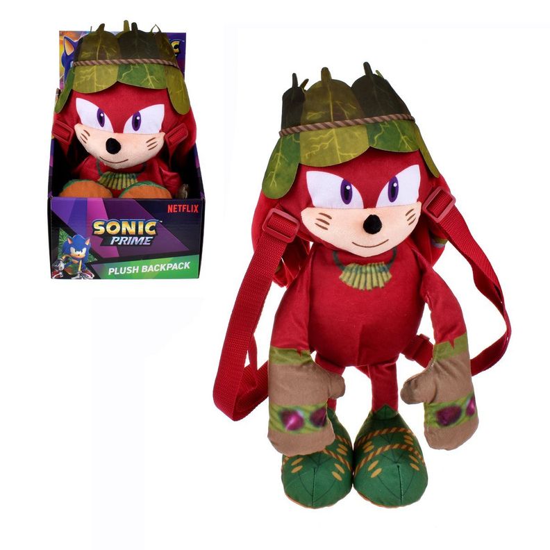 PELUCHE MOCHILA SONIC DE 30 CMS - KNUCKLES-0