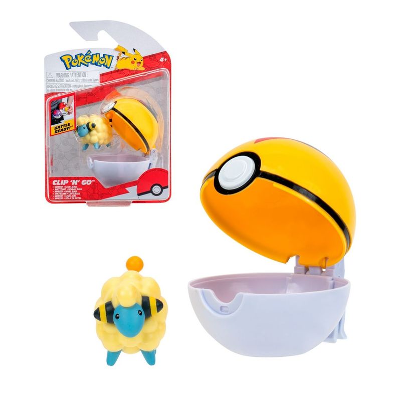 POKEBOLA CON FIGURA POKEMON - MAREEP & LEVEL BALL-0