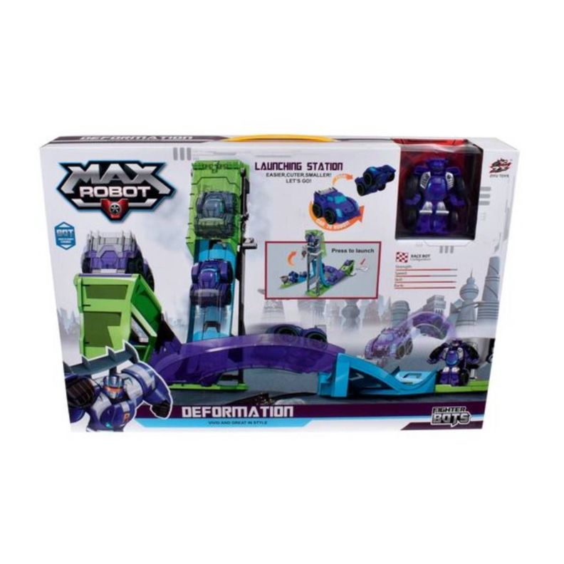 Pista Ascensor Con Auto Transformable En Robot - Morado-2