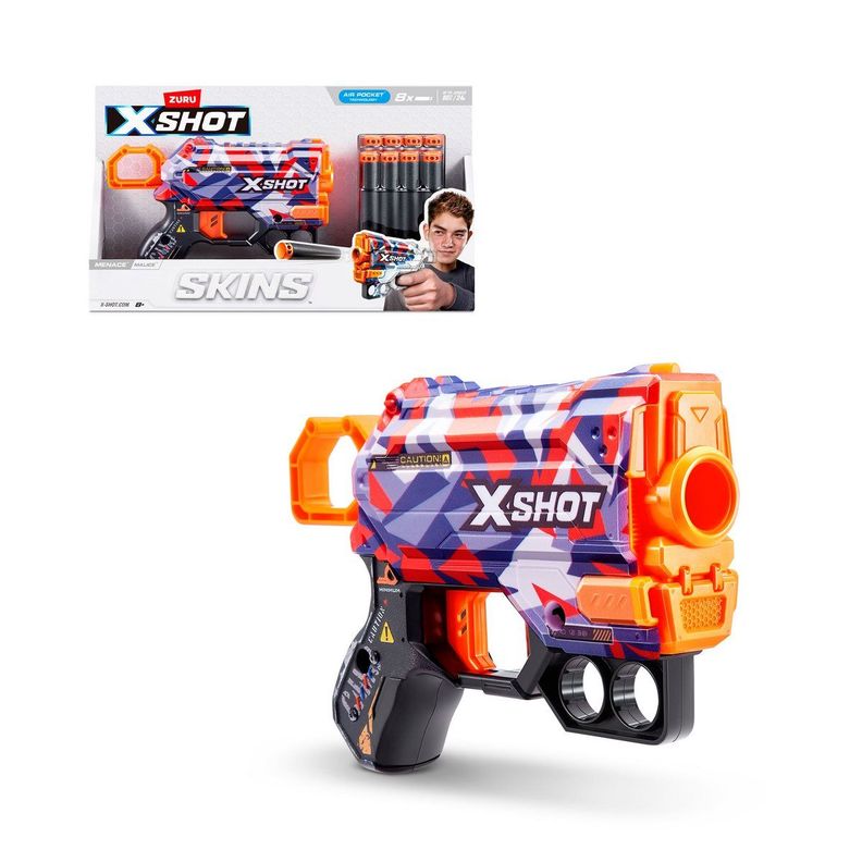 LANZA DARDOS MENACE SKINS CON 8 DARDOS X-SHOT - MALICE-0