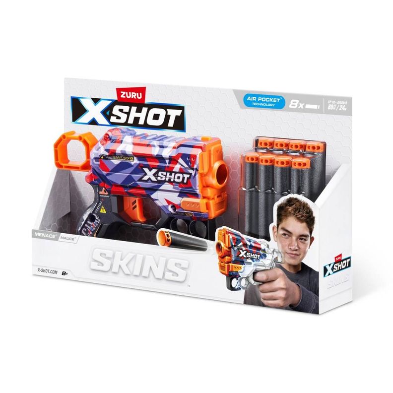 LANZA DARDOS MENACE SKINS CON 8 DARDOS X-SHOT - MALICE-6