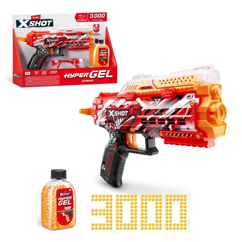 LANZADOR DE BOLITAS DE GEL  PISTOL HYDROGEL CON 3000 BOLITAS-0