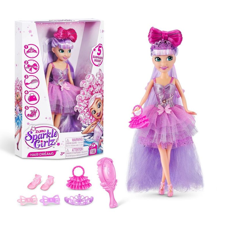 MUÑECA PEINADO SOÑADO SPARKLE GIRLZ - PELO MORADO-0