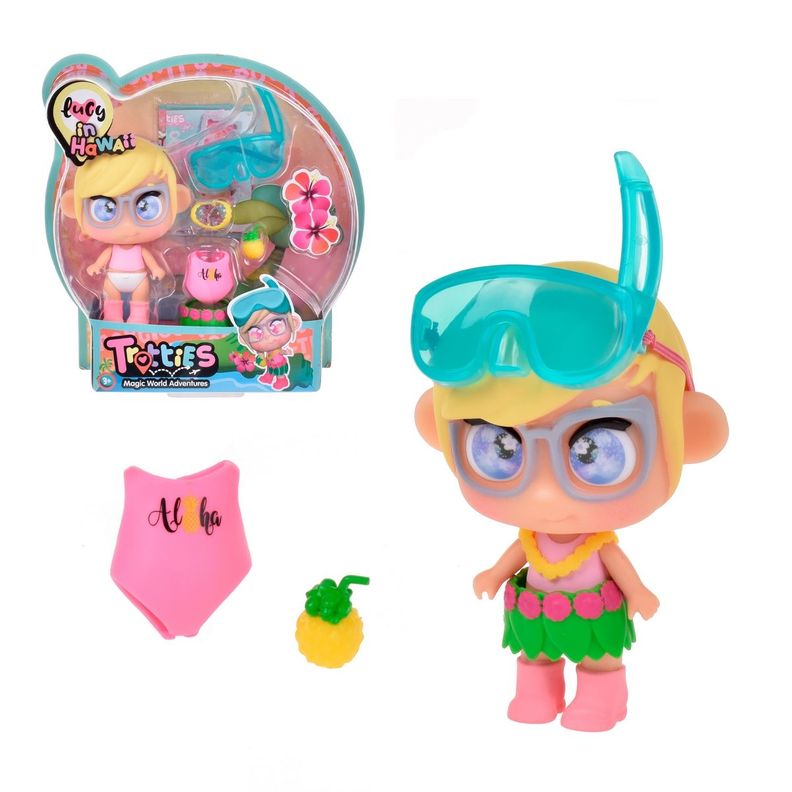 MUÑECA VESTIDA PARA VIAJAR MINI TROTTIES - LUCY EN HAWAII-0
