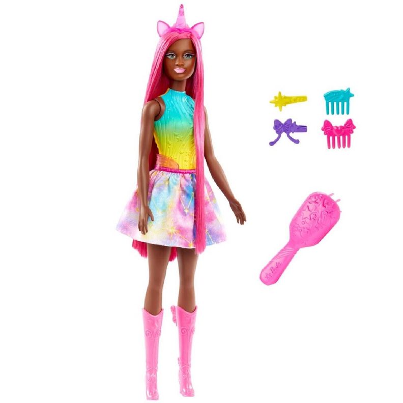 BARBIE FANTASIA MUÑECA CABELLO LARGO DE ENSUEÑO - UNICORNIO-0