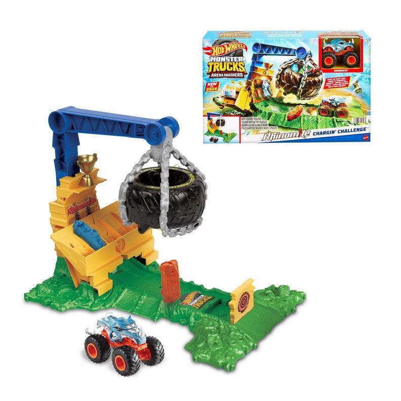 HOT WHEELS MONSTER TRUCKS PISTA DE JUGUETE RETO EN LA SELVA-0