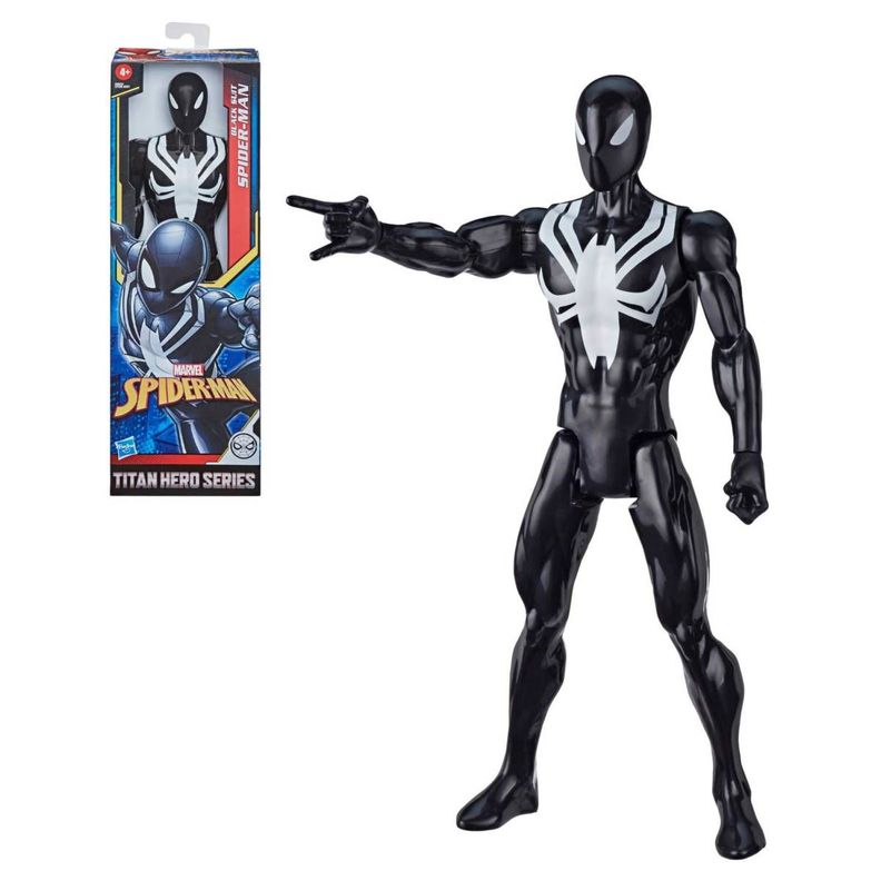 Spiderman Figura Titan Heroe Web Warriors Hasbro - Black Sui-0