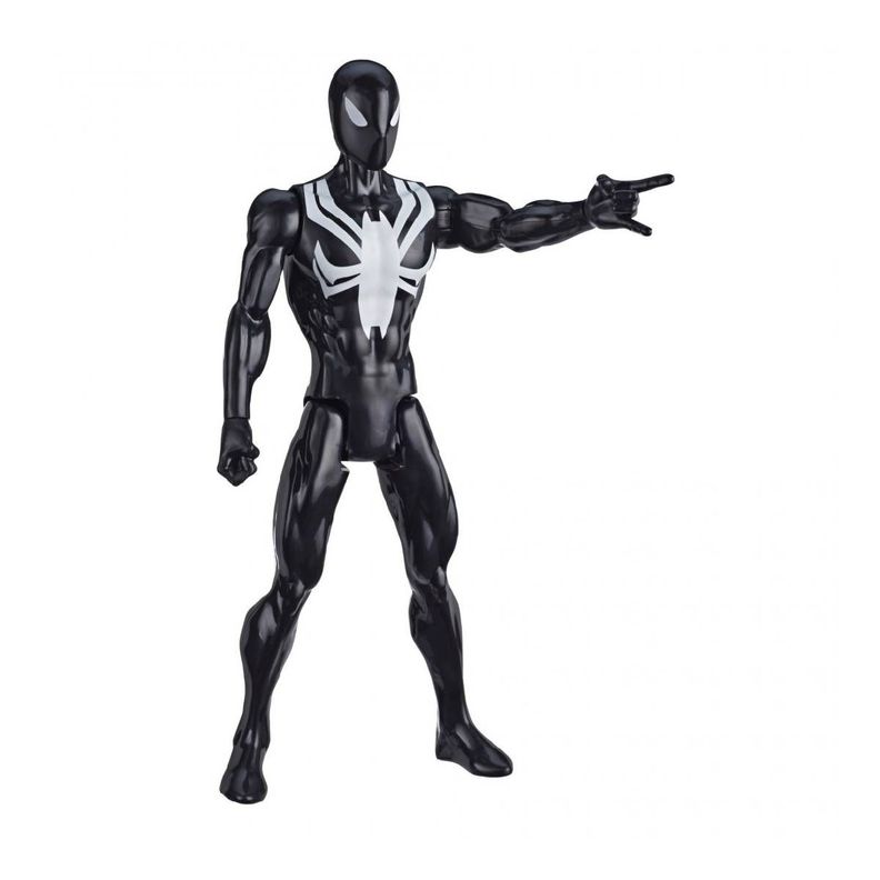 Spiderman Figura Titan Heroe Web Warriors Hasbro - Black Sui-1