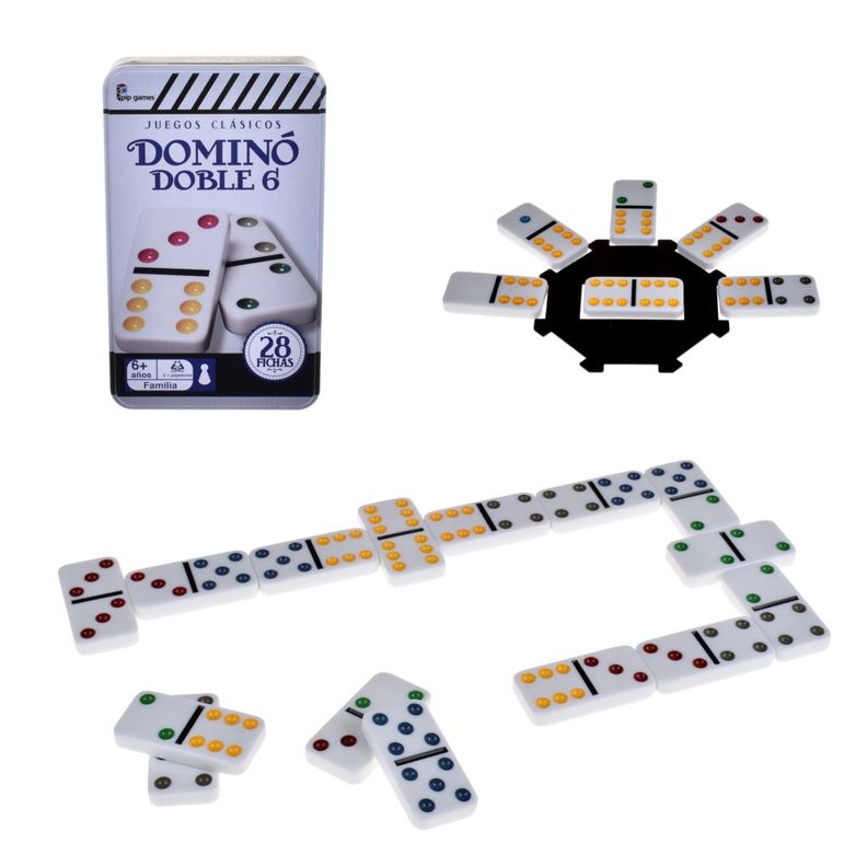 Juego de mesa domino en caja metalica 28