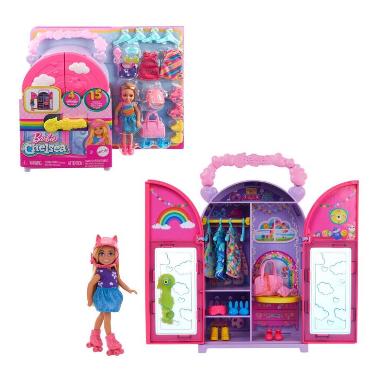 BARBIE SET DE JUEGO CLÓSET DE CHELSEA PARA NIÑAS-0
