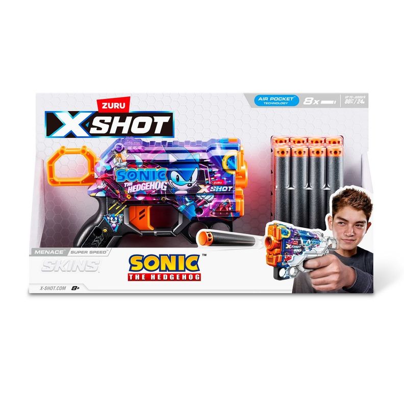 LANZA DARDOS SKIN MENACE CON 8 DARDOS X-SHOT - SUPER SPEED-2