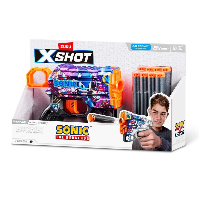 LANZA DARDOS SKIN MENACE CON 8 DARDOS X-SHOT - SUPER SPEED-3