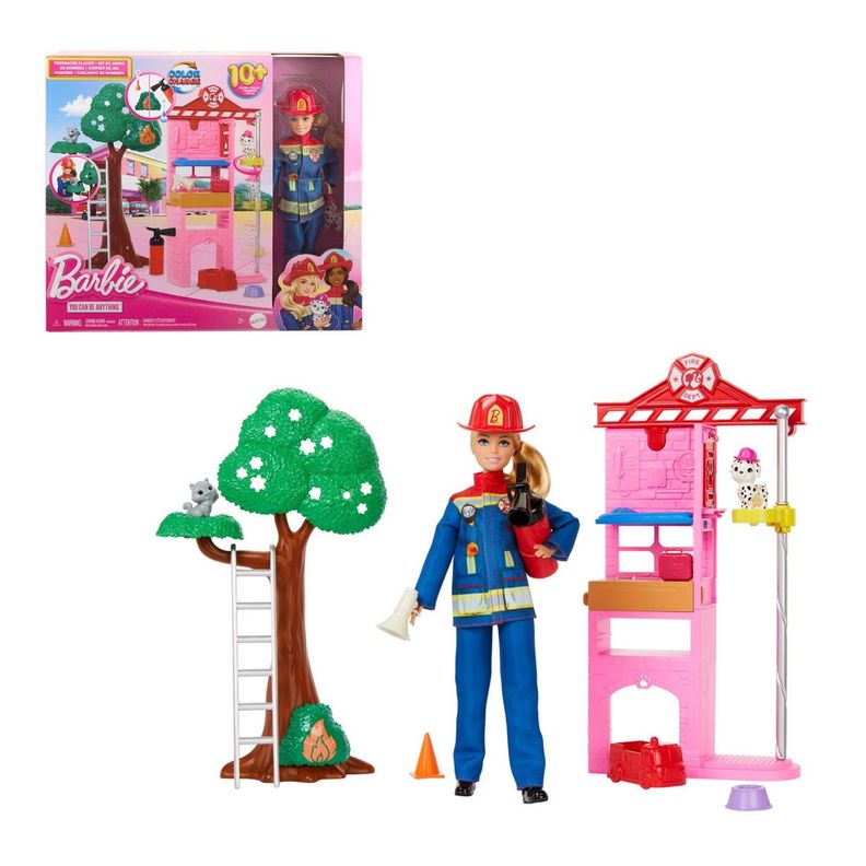 BARBIE PROFESIONES BOMBERA AL RESCATE MATTEL-0