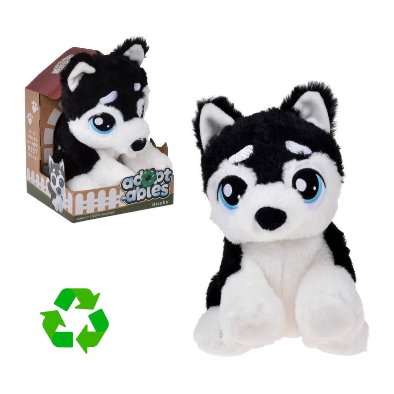 PERRO PELUCHE MATERIAL RECICLADO RESOFTABLES - HUSKY-0