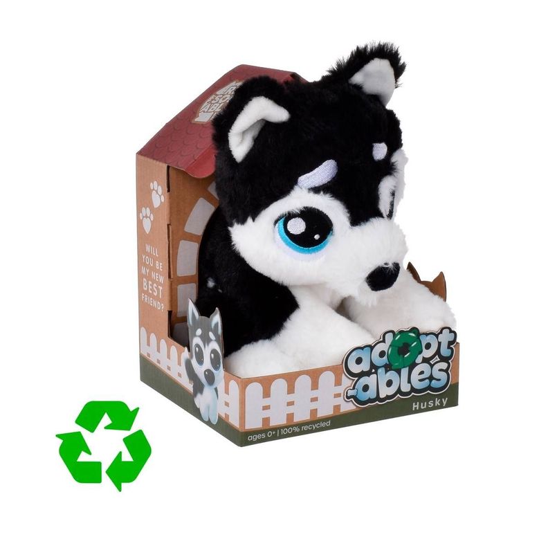 PERRO PELUCHE MATERIAL RECICLADO RESOFTABLES - HUSKY-3