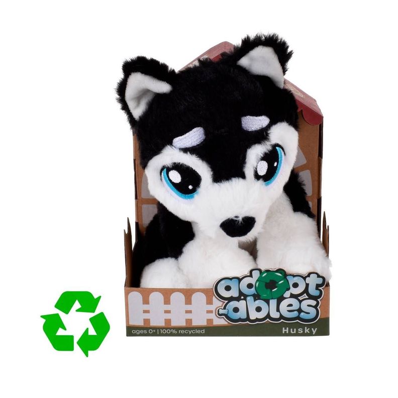 PERRO PELUCHE MATERIAL RECICLADO RESOFTABLES - HUSKY-4
