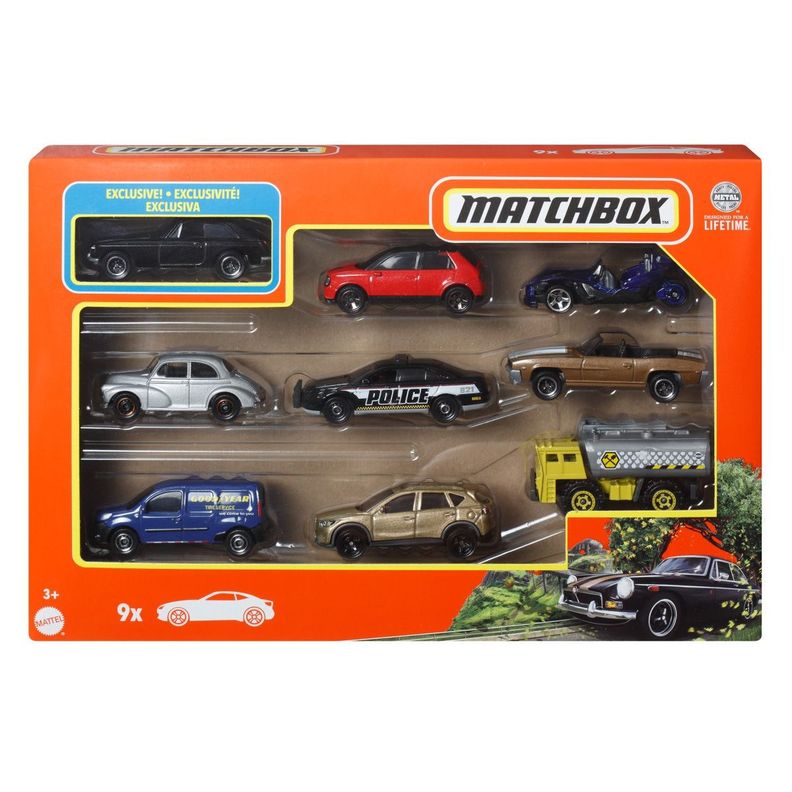 MATCHBOX PAQUETE DE 9 AUTOS BASICOS - BYRD FARMS-1