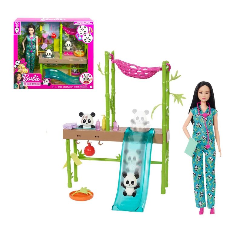 Barbie Profesiones Set De Juego Cuidadora De Pandas-0
