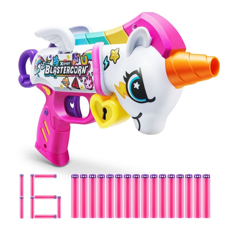 LANZA DARDOS UNICORNIO SKINS CON 16 DARDOS X-SHOT-0