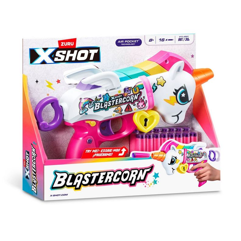 LANZA DARDOS UNICORNIO SKINS CON 16 DARDOS X-SHOT-1