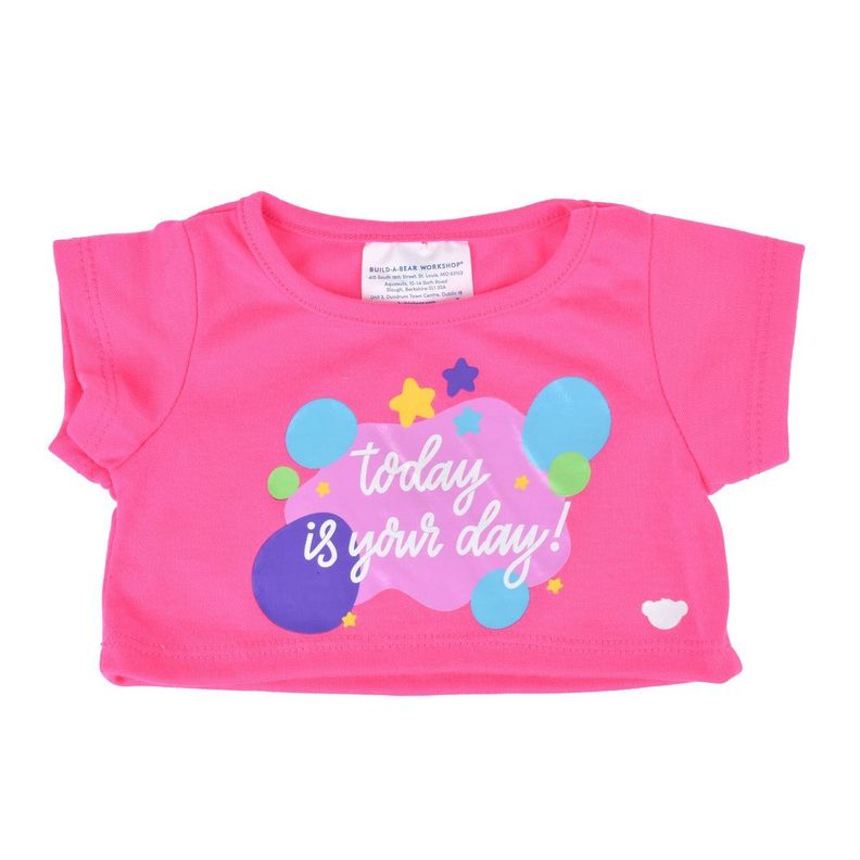 Polera rosa Build a Bear mensaje Today is your day