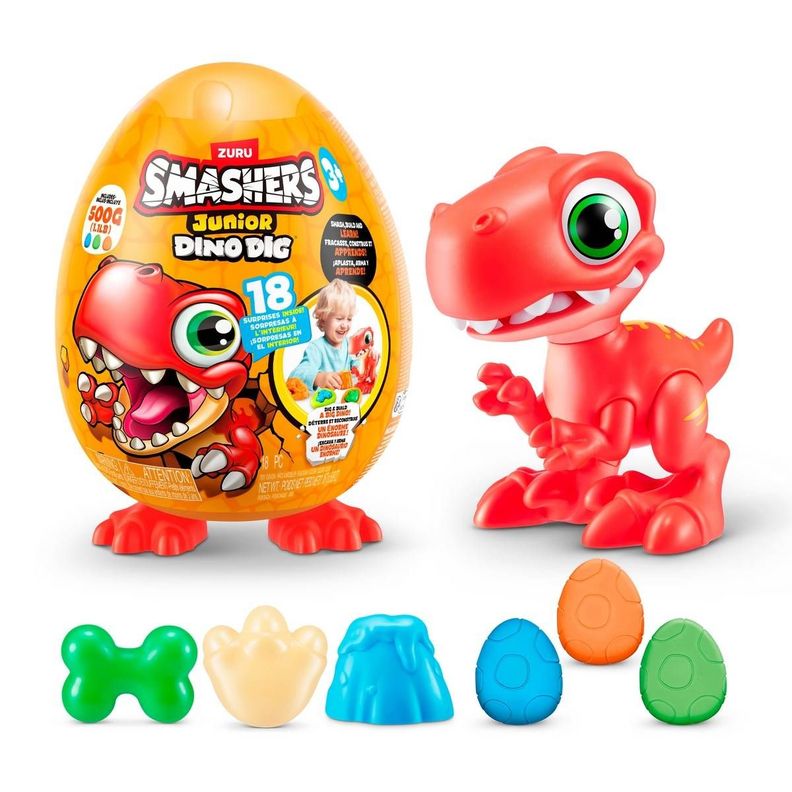 HUEVO DINOSAURIO PARA EXCAVAR SMASHERS JUNIOR ZURU - RAPTOR
