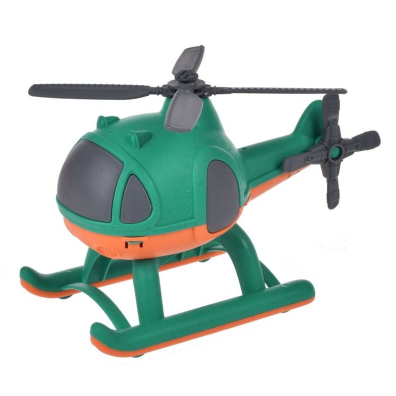 Helicoptero De 17 Cm Material Reciclado - Verde-1
