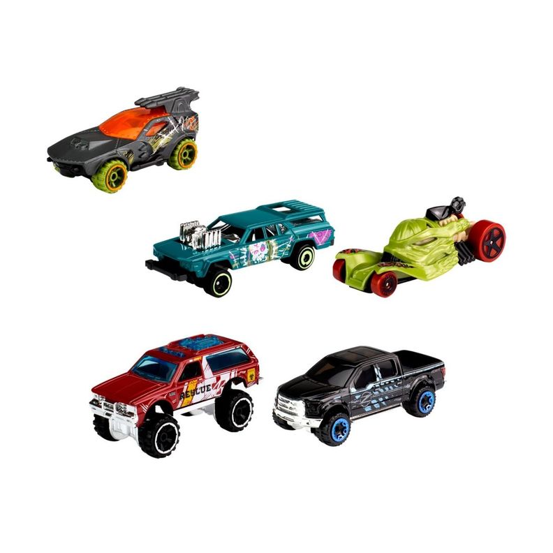 Pack 5 Autos Basicos Hotwheels - Hw Zombies
